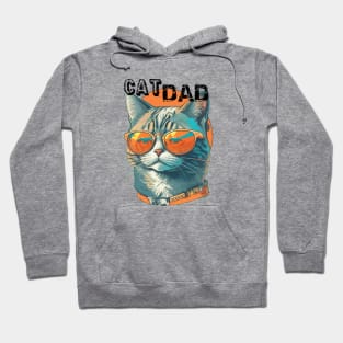 vintage cat dad , a charismatic cat wearing sunglasses Hoodie